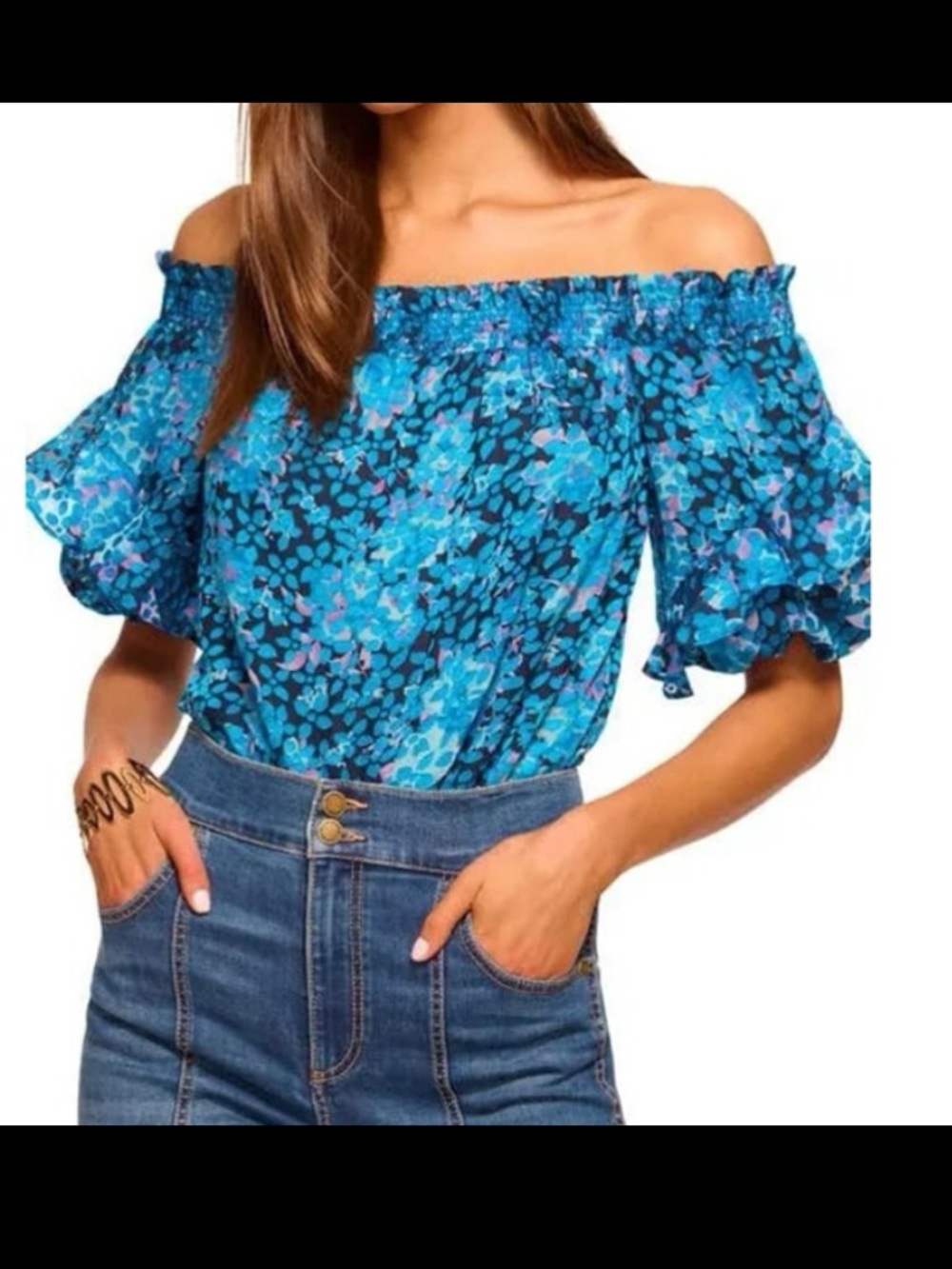Ramy Brook | Fiona floral off the shoulder top
